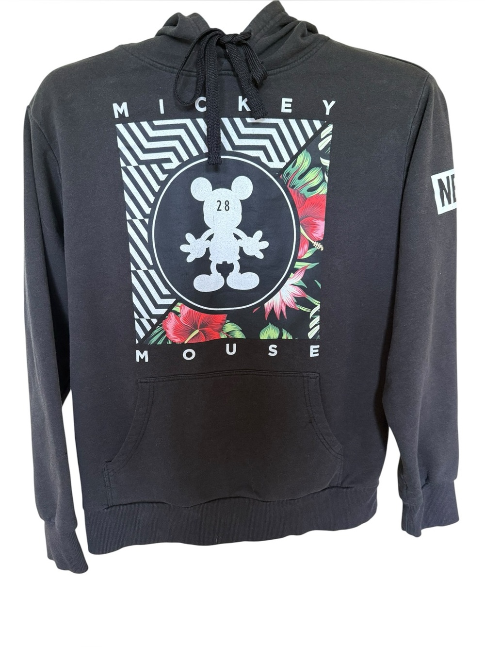 Neff x Disney Mickey Mouse Graphic Hoodie Black Collab Skate Streetwear Y2K